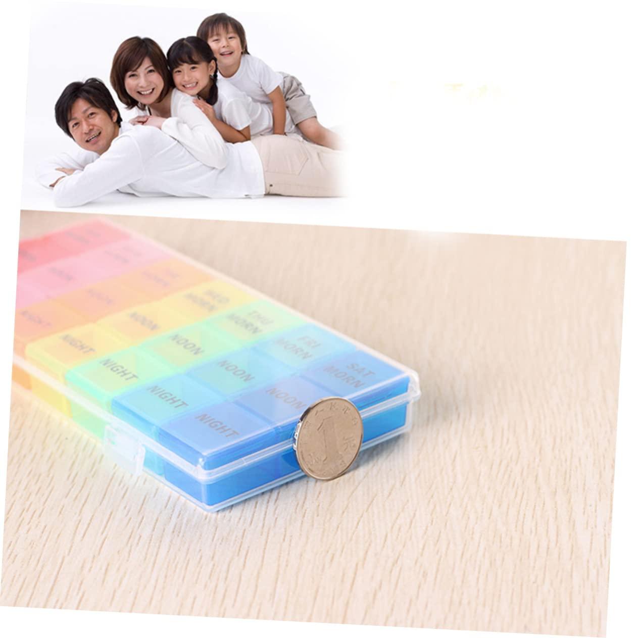 FOMIYES FOMIYES 2pcs Portable Pill Boxes Storage Medicine Case Organizer for Daily Use