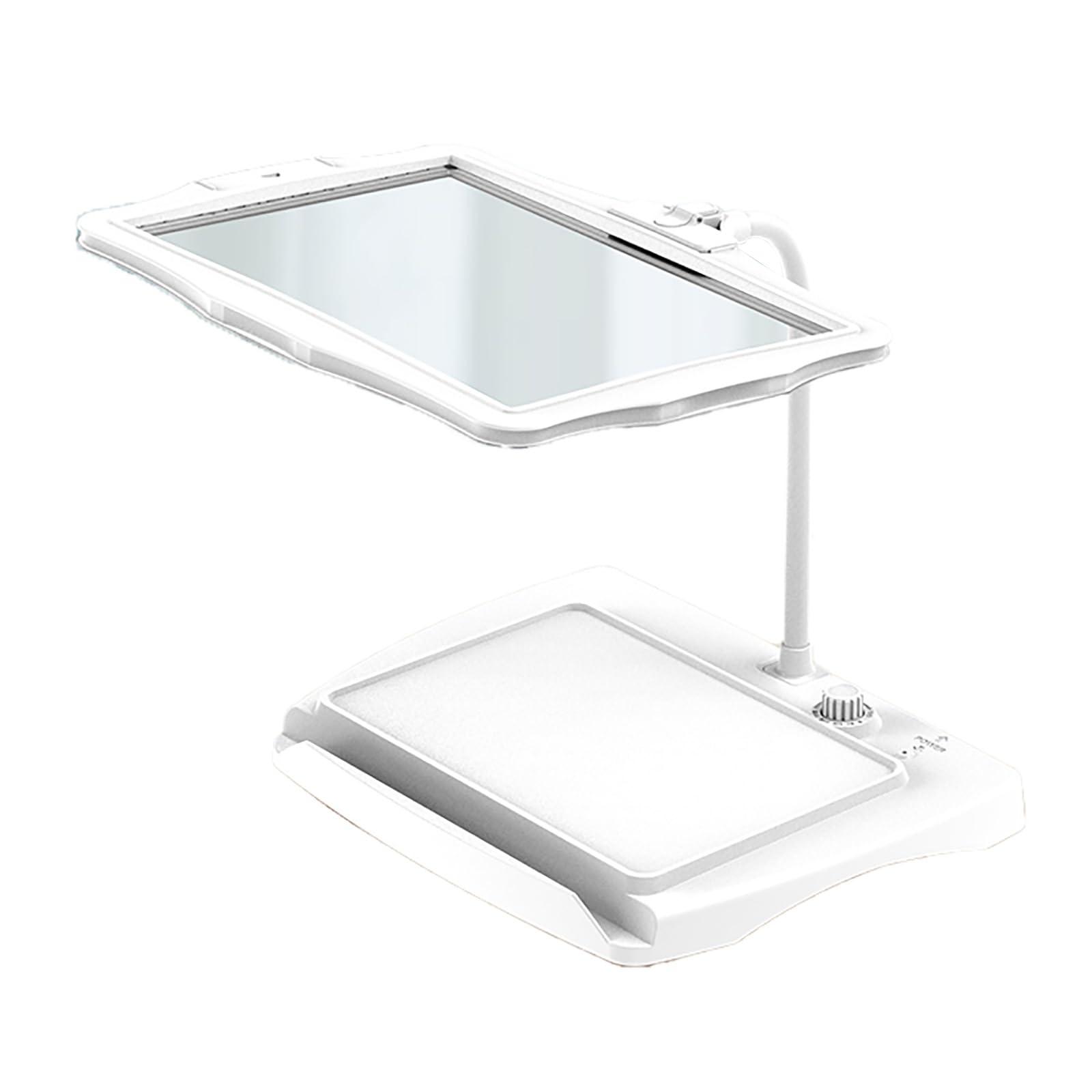 PRUTUHEA PRUTUHEA Desktop Low Vision Digital Magnifier, HD Display Electronic Reading Aid, 4X Zoom, Touch Dimming, Rechargeable Design, for Reading, Writing, Viewing Maps(White)