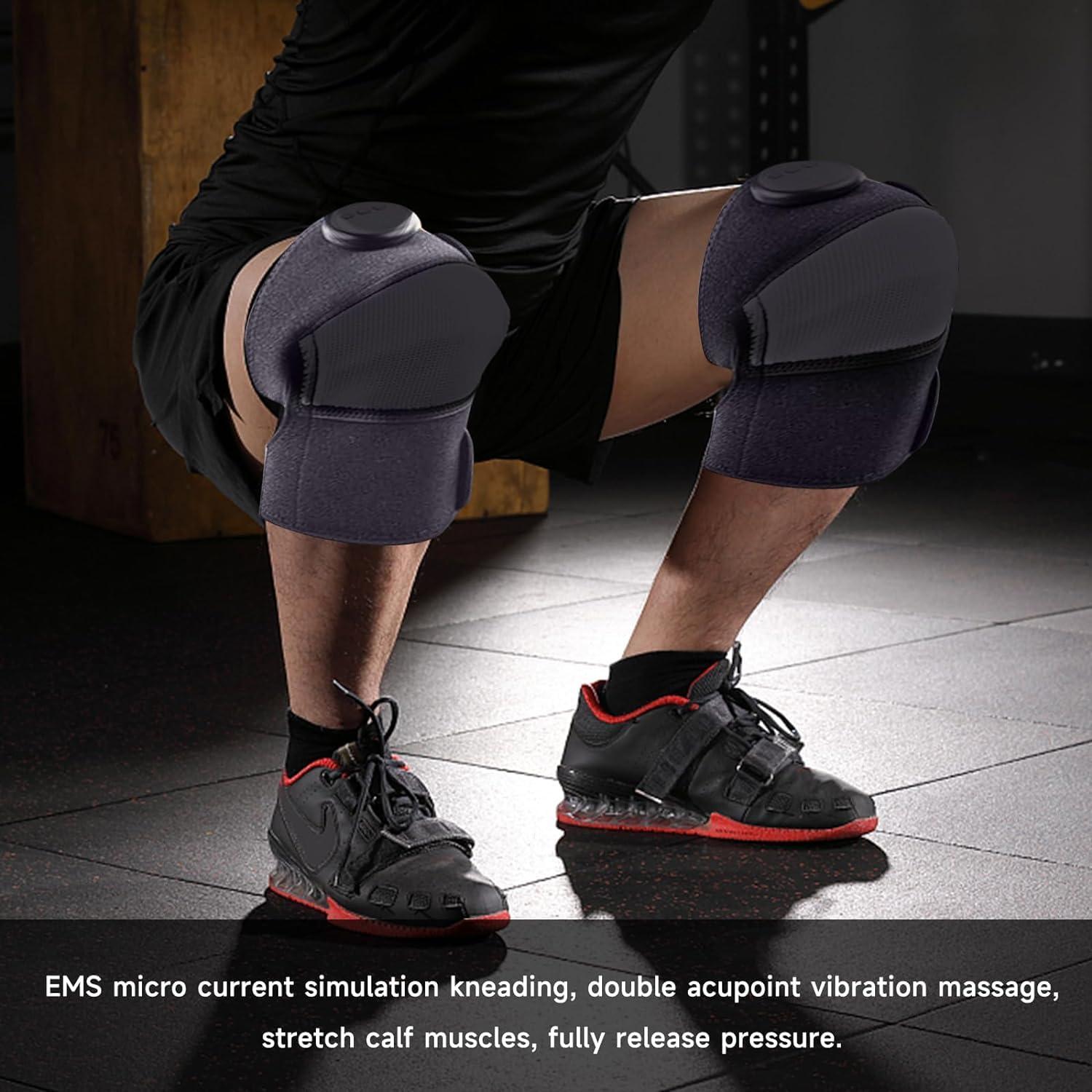 GINGER TECH Rejuvaknee Advanced Knee Relief Heat and Vibration Device, 3 Vibration Modes 5 Heating Setting Cordless Heated Knee Massager with LED Display, Improved Circulation & Massage for Knee Relief