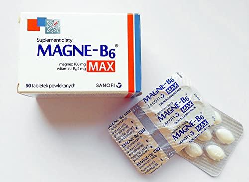 SANOFI MAGNE B6 MAX - 50 Capsules - is a Dietary Supplement containing in its Composition Magnesium and Vitamin B6, for People Suffering Weakness, Fatigue, Twitching eyelids and Muscle spasms