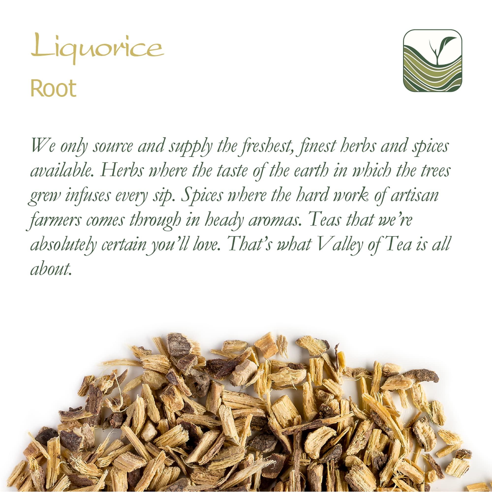 Valley of Tea Liquorice Organic Herbal Root Licorice - Great Flavouring for Dishes - 100g