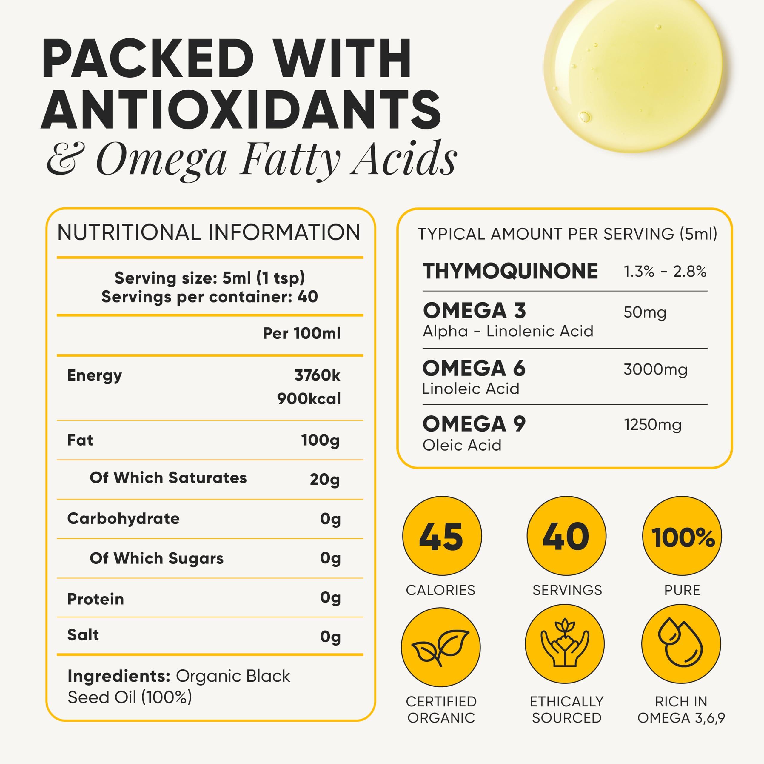 Inspiriko Black Seed Oil Organic Cold Pressed. Up to 5X Strength. Award Winning Organic Black Seed Oil - Known as Cumin, Cold Pressed Nigella Sativa, and Kalonji, 200 ml