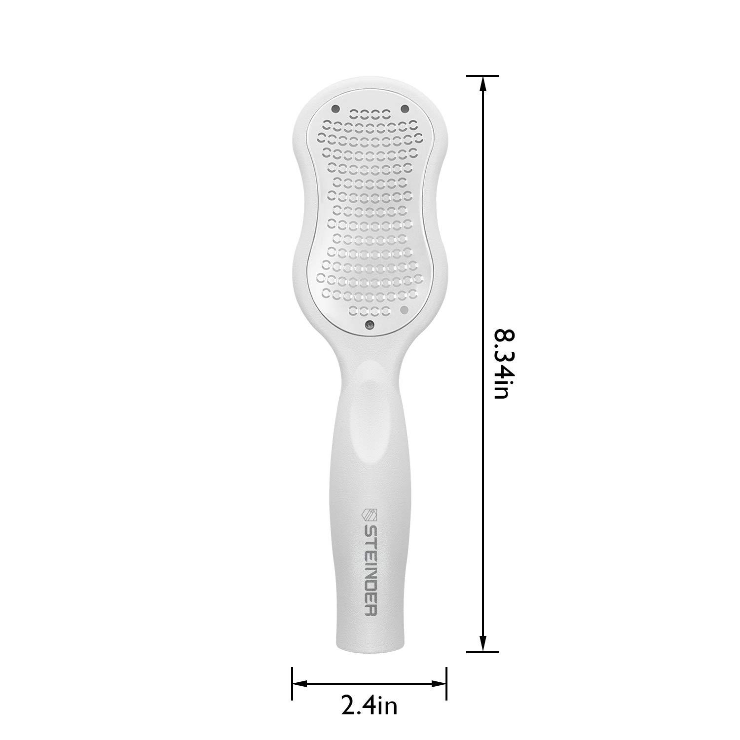 STEINDER Steinder Foot File for Hard Skin Remover, Foot Scrubber Scraper, Feet Pedicure Kit, Foot Grater, Heel File, Foot Care Kit - White