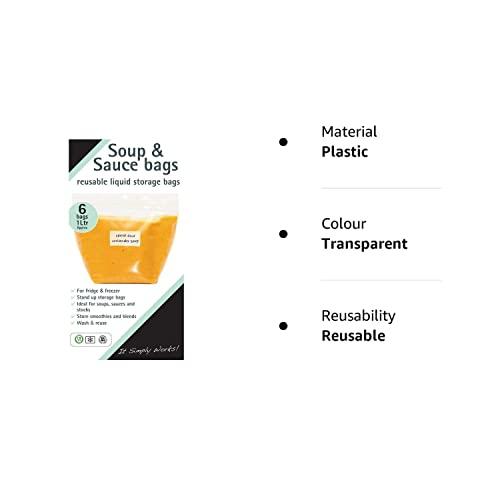 Toastabags Toastabags Pack of 6, 1 Litre Reusable Soup & Sauce Liquid Storage Bags