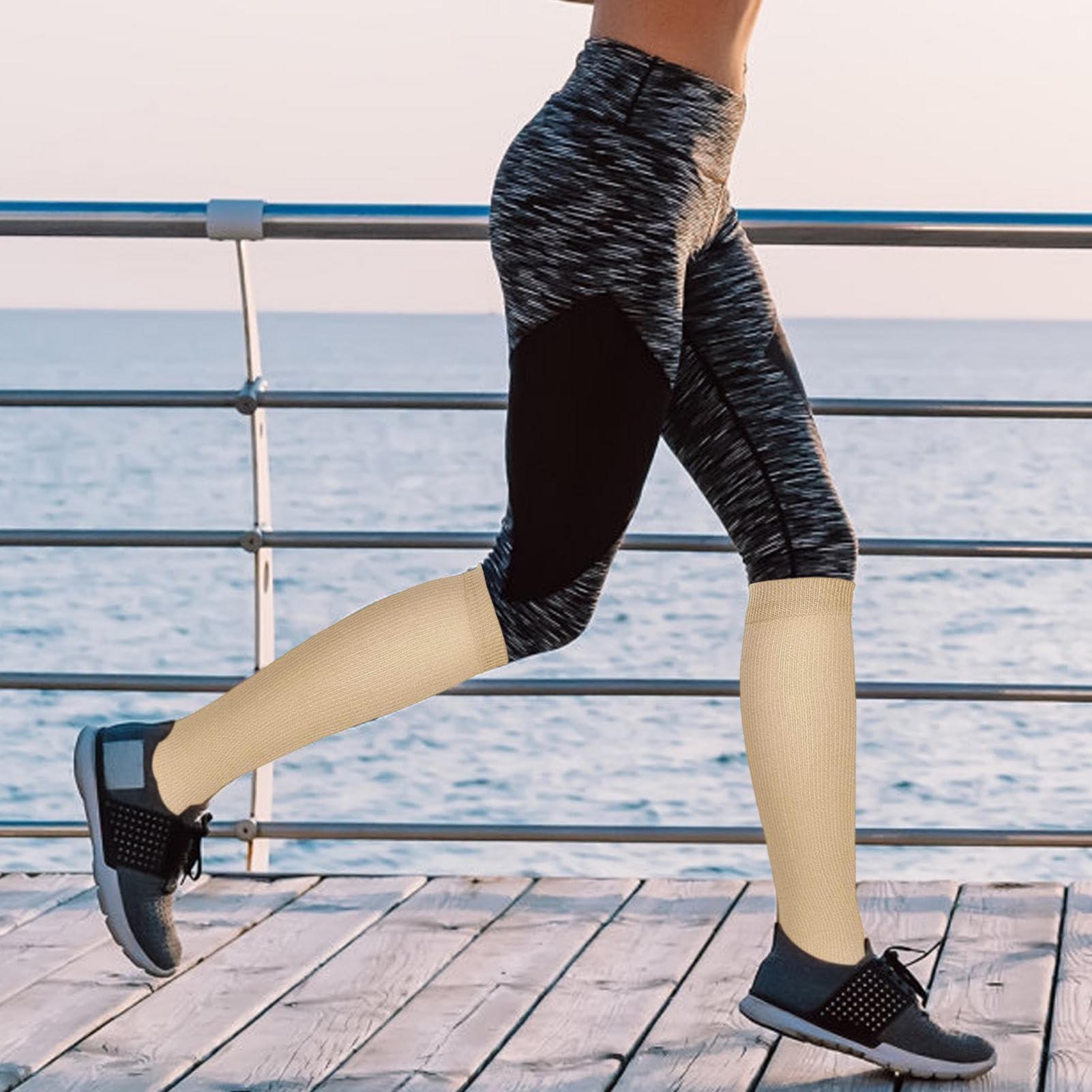 Generic Open Toe Compression Socks - Compression Socks Women With Open Toe - Knee High Support Stockings Compression Socks Knee High Anti Fatigue Socks