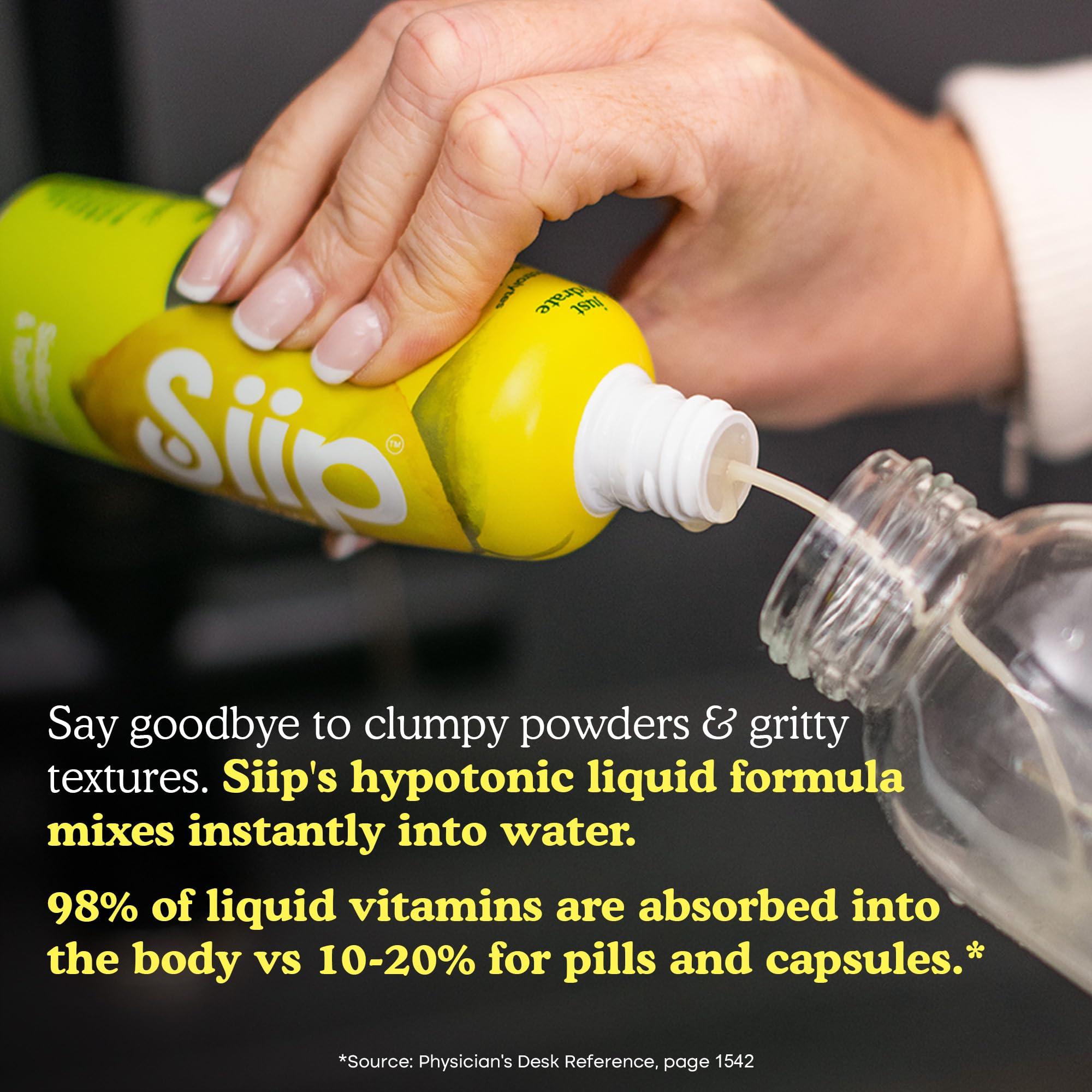 Siip Siip Electrolytes Water Enhancer, Makes 30 Drinks, with Vitamin B12, Vitamin C, Vitamin D3, Magnesium, Zinc, Sicilian Lemon & Tahitian Lime Flavour