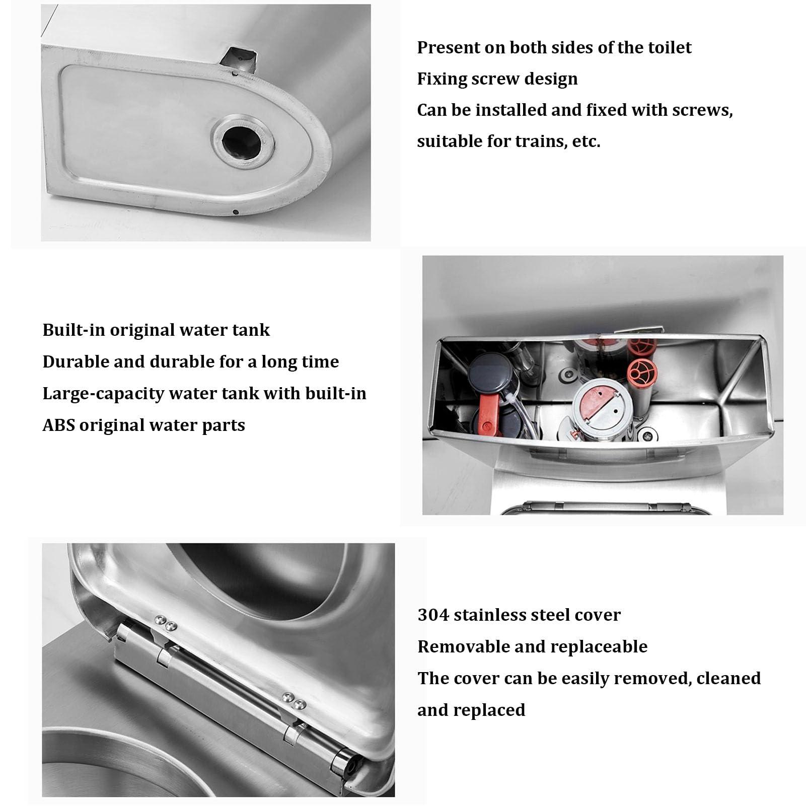 RIYIFANRONG111 Commercial Dual Flush toilet Modern 304 Stainless Steel High-efficiency Water-saving Toilet Urinal,Household Bathroom Small-sized Toilet Adult Urinal, for Bars Shopping Malls Public Places