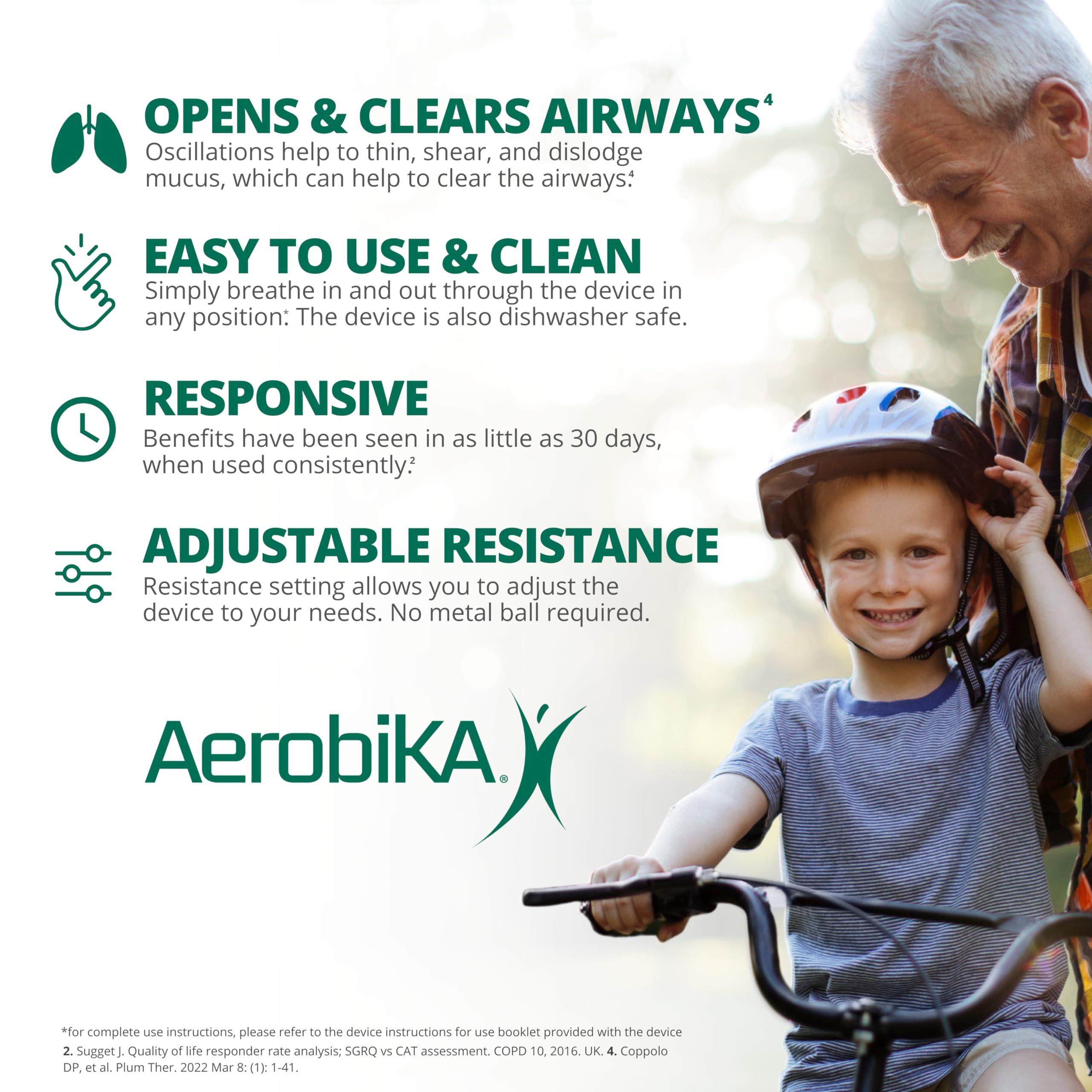 AEROBIKA Aerobika OPEP Natural Phlegm and Mucus Clearance Device - Lung Exercise Therapy Unblocks and Expands Airways Helping to Improve Breathing and Reduce Cough