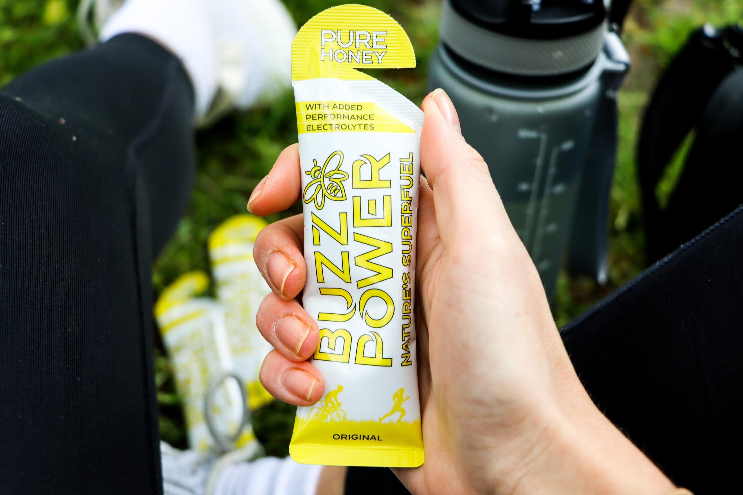 Buzz Power Buzz Power Natural Energy Gels | 25 g Glucose & Fructose Carbohydrate from Pure Organic Honey with Sports Electrolytes | Best for Exercise, Performance Endurance Sports & Outdoor Activities (20)