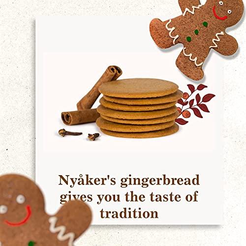 ESSENTIAL PRODUCTS Nyakers Pepparkakor Swedish Ginger Snaps, Vegan Cookies, Dairy-Free Snacks, Gourmet Cookies, Food Gift for, Christmas, Thanksgiving, Packed in Beautiful Tin - 26.45oz Sold by Essential Products