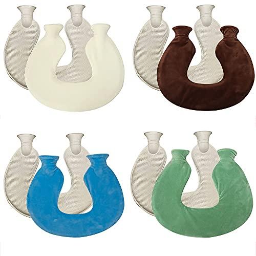 BcofoA Neck hot Water Bottle, a hot Water Bottle Used to Relieve Neck Pain, a Cordless Heating Neck Brace That relieves Stiffness, with a Plush Cover That can be Washed. (Color : Gray)