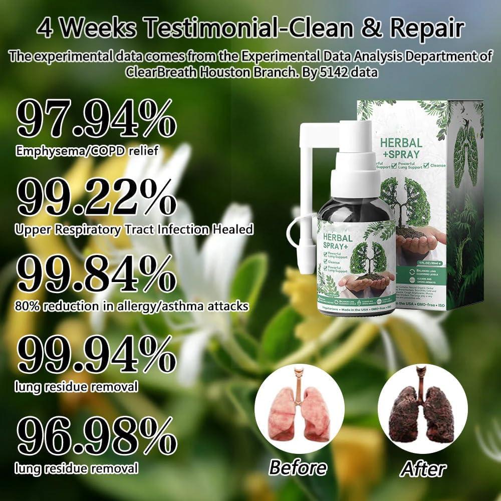 VERAMY VERAMY Respinature Herbal Lung Cleanse Mist-Powerful Lung Support, Herbal Care Essence,30ml Respinature Herbal Spray,Cleanse & Breathe (2pcs)
