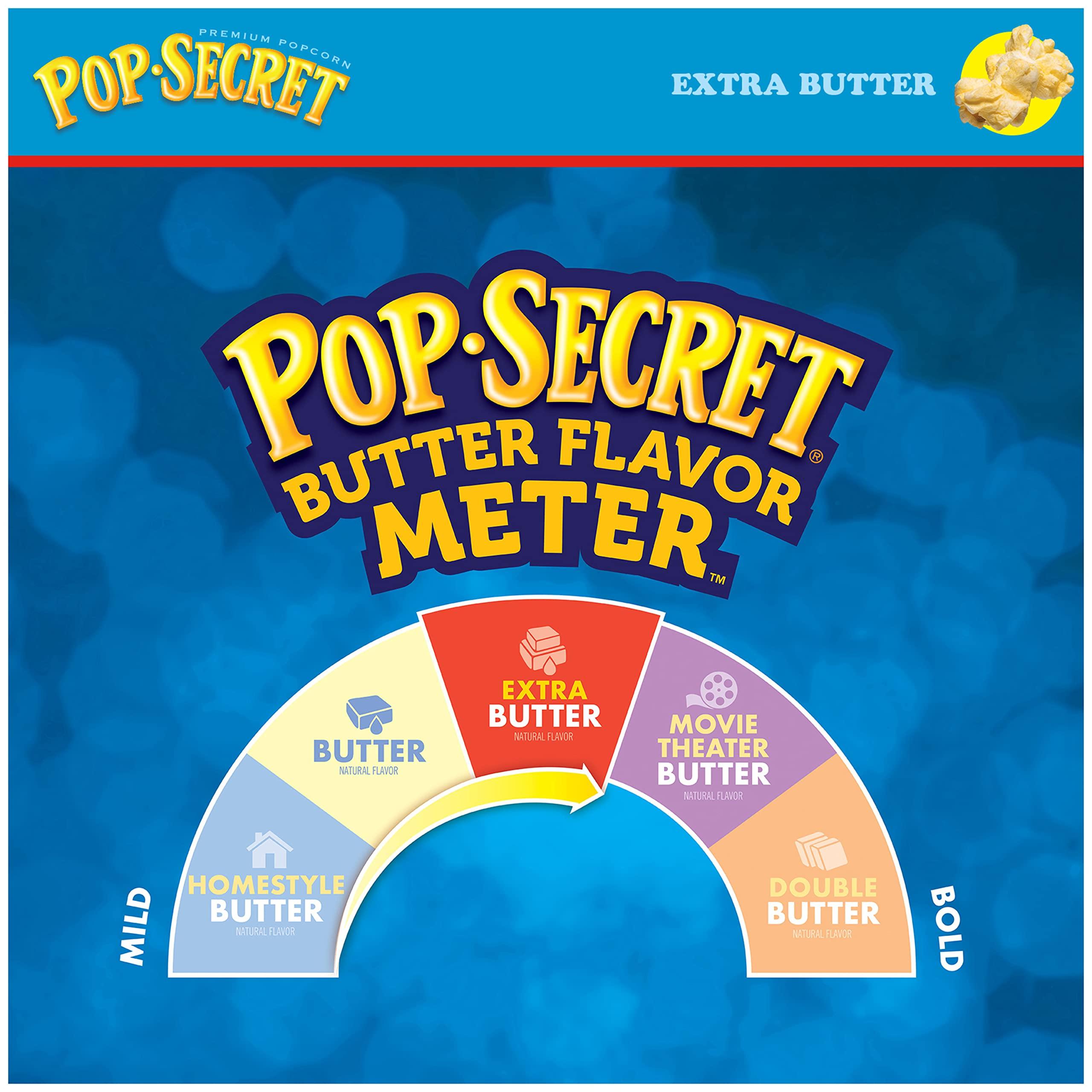 Pop Secret Microwave Popcorn, Extra Butter, 3.5oz Bags, 6/Box, Extra Butter
