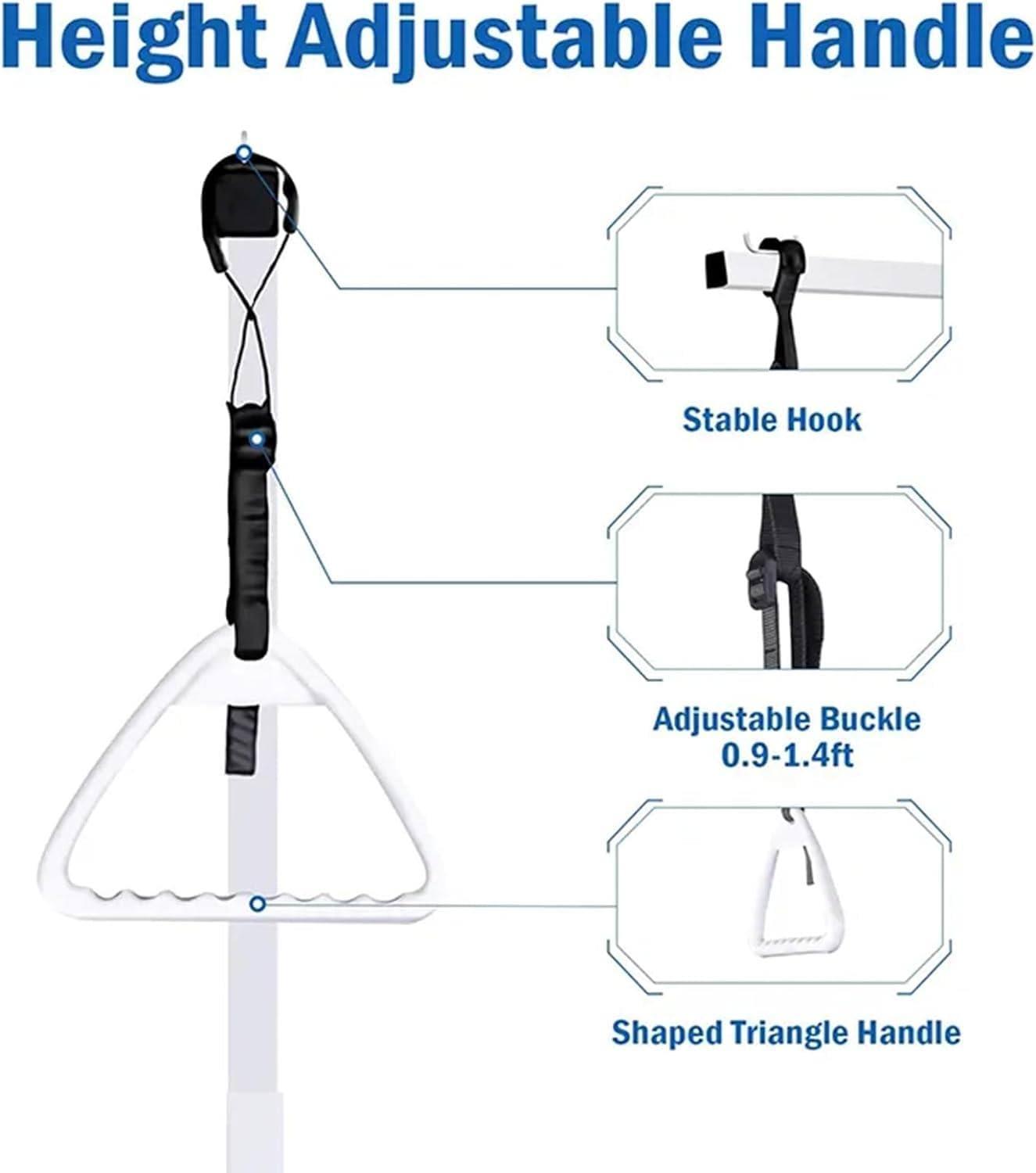 FreshCart Basics Bed Mobility Trapeze Bar for Elderly and Disabled Patients - Floor Stand Triangle Pull Up Bar for Hospital Beds - Adaptive Tool for Assisting Those with Mobility Issues in Bed
