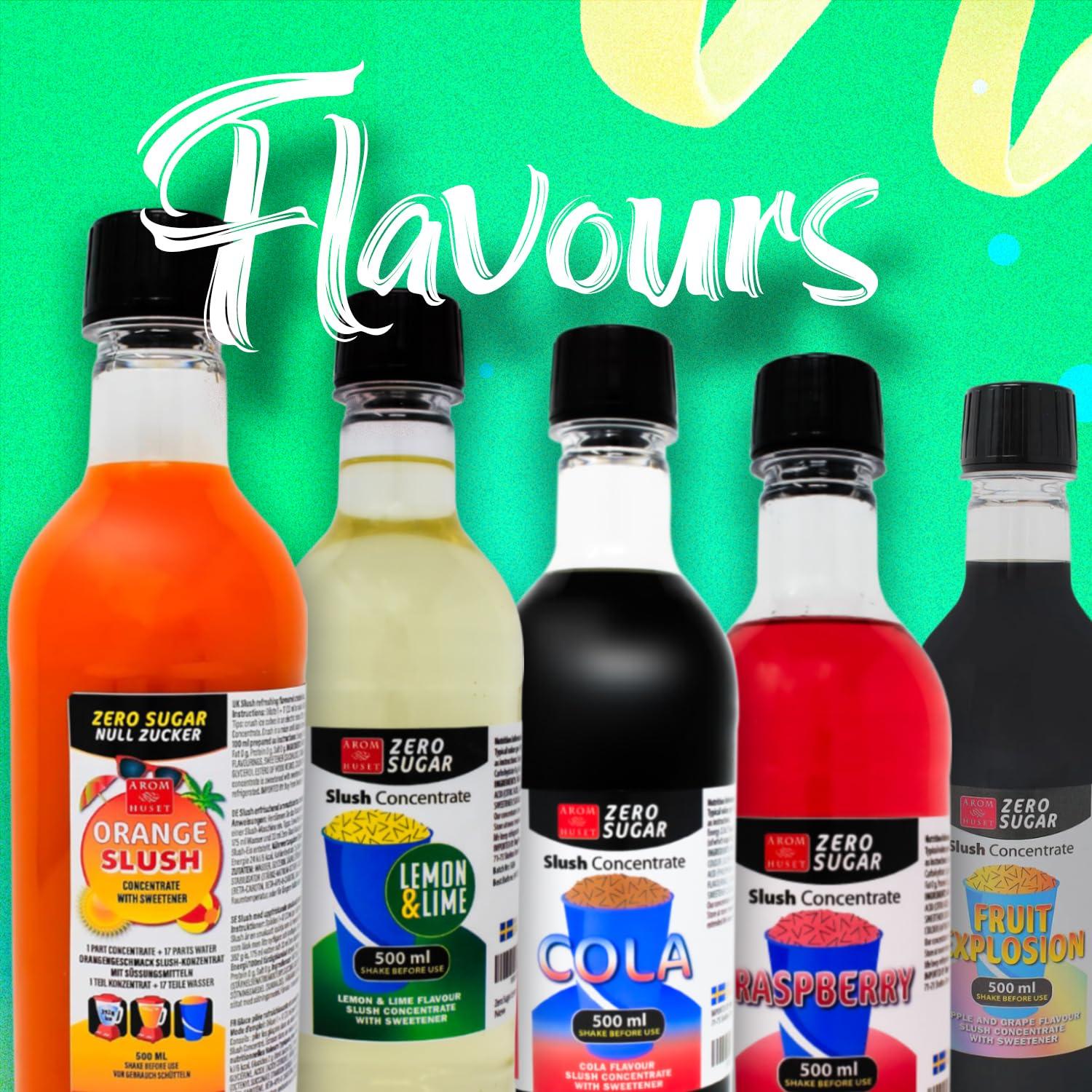 Aromhuset Aromhuset Zero Sugar Lemon & Lime Slush Syrup - 500 ml Flavoured Frozen Slushie Syrups Mix for Ice Drinks Machines, Blender Mix, DIY Cocktails & More