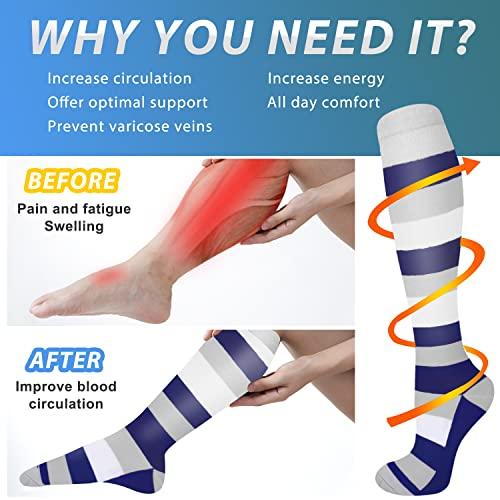 Aoliks Aoliks 4 Pairs Copper Compression Socks for Women & Men 15-20 mmHg,Best Support for Nurses Running Hiking