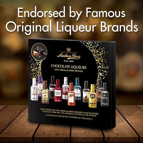 Anthon Berg Anthon Berg - Chocolate Liqueurs - Famous Liqueur Brands - 12 bottles 187g - With a Delicious Liquid Filling