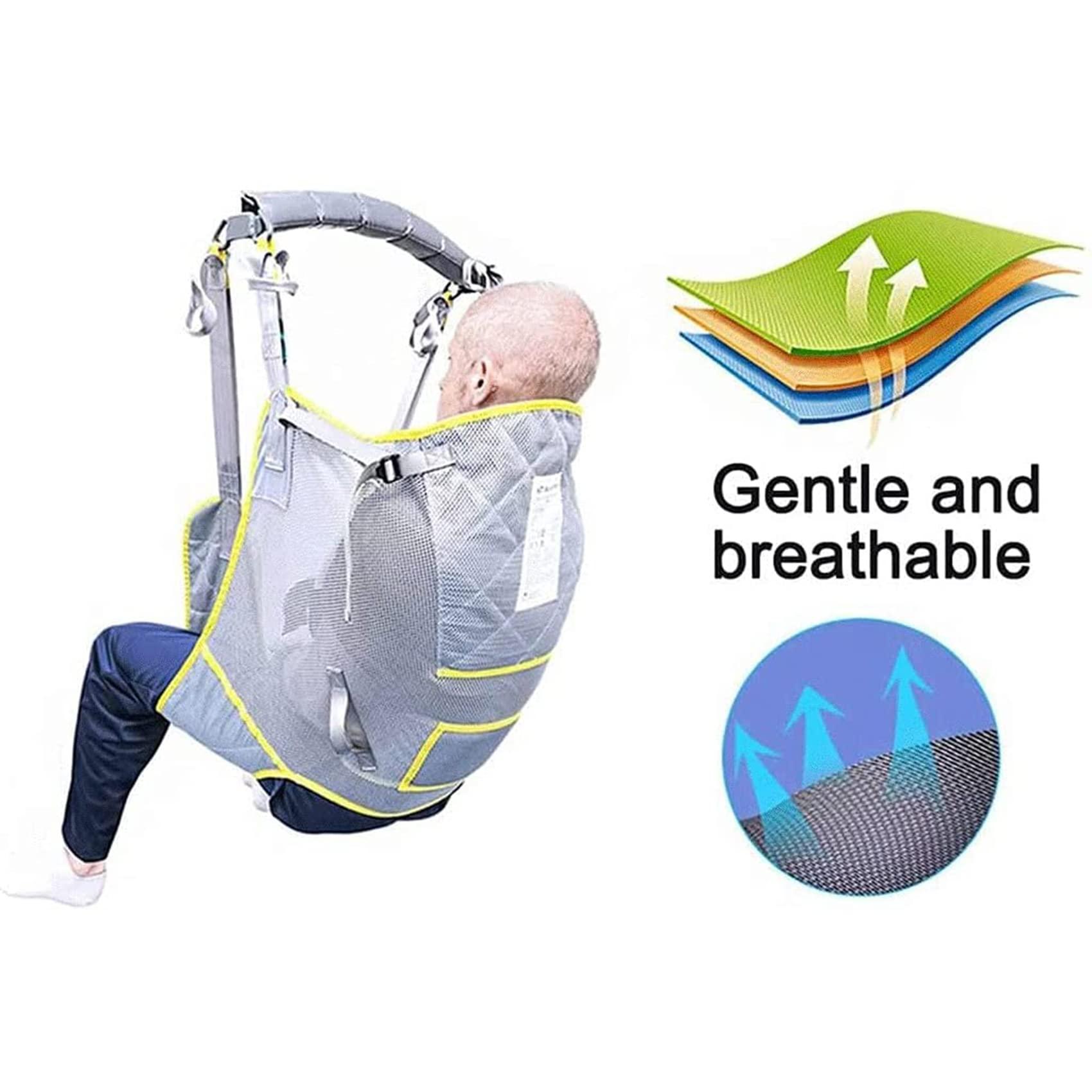 MYENA MYENA Hoist for Lifting Elderly, Deluxe Padded Toileting Patient Lift Sling with Head Support, Divided Leg Shower Sling for Patient Lifts,L
