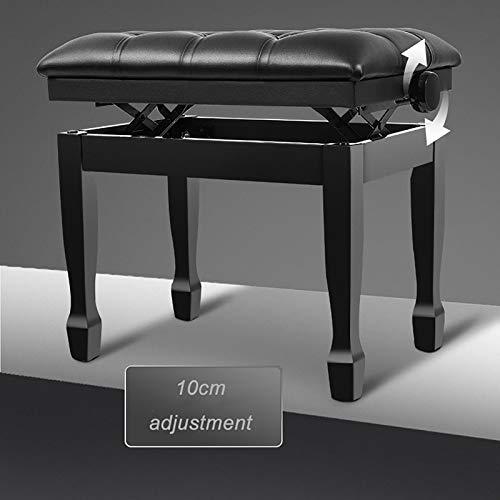 KIUYDHGD KIUYDHGD Leather Piano Bench Adjustable Height Deluxe Piano Stool Piano Bench with Thick Cushion Leather Padded for Home & Professional Use