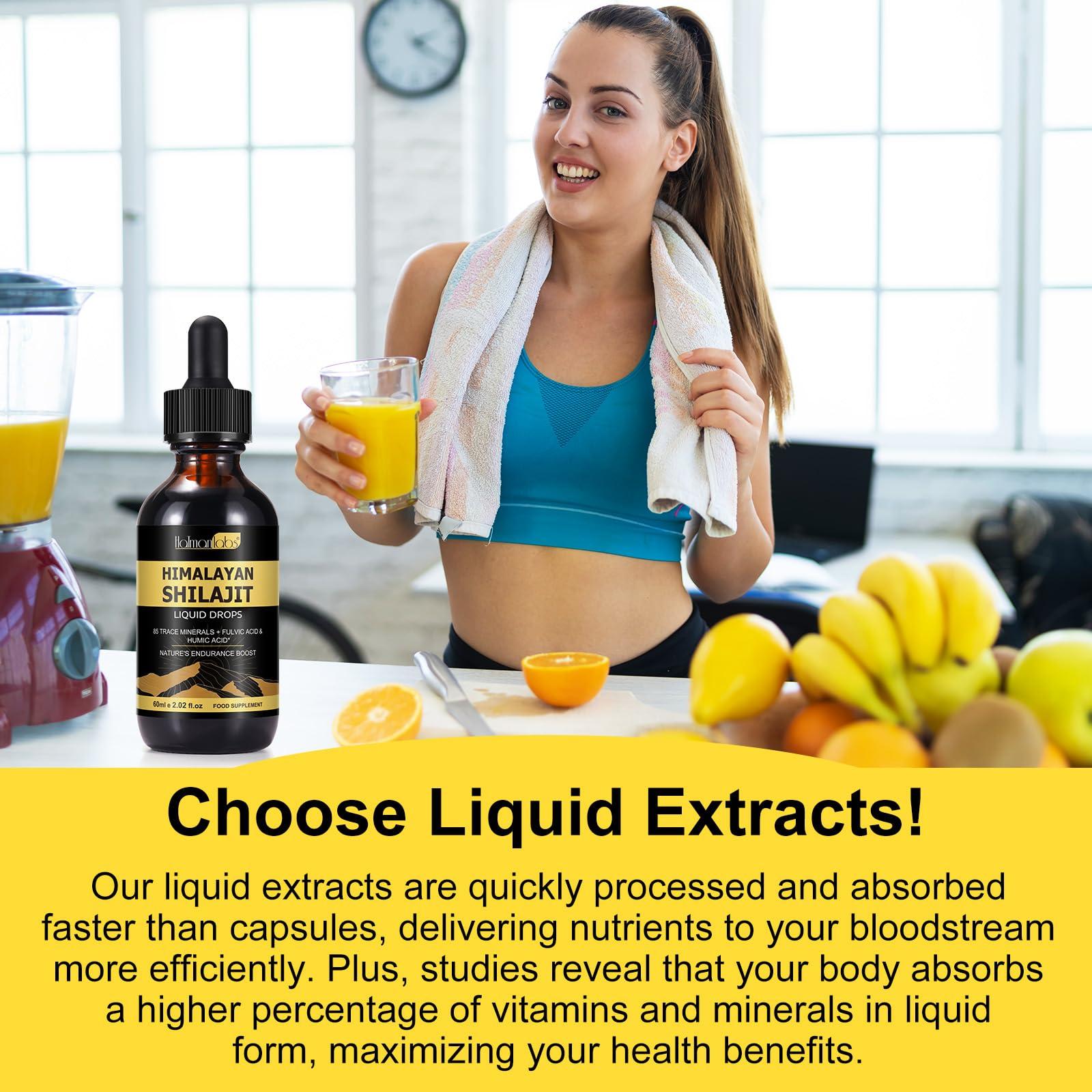 Tamiodfo Shilajit Drops, Natural Shilajit from Himalayan, Shilajit Resin with 85+Trace Minerals and Fulvic Acid, Himilayan Shalajit Resin(60ml)