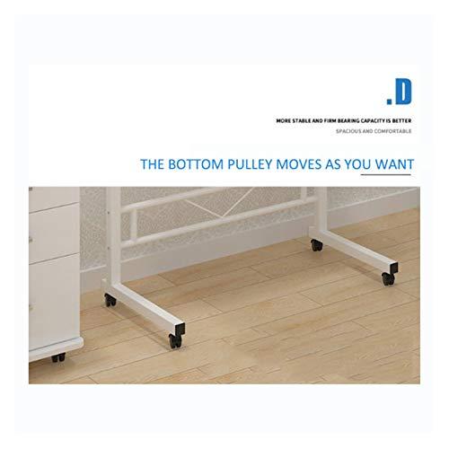 FreshCart Basics Adjustable Overbed Table Rolling Laptop Desk with Wheels Tilting Bedside Tray for Sofa Portable Rolling Laptop Stand for Bed