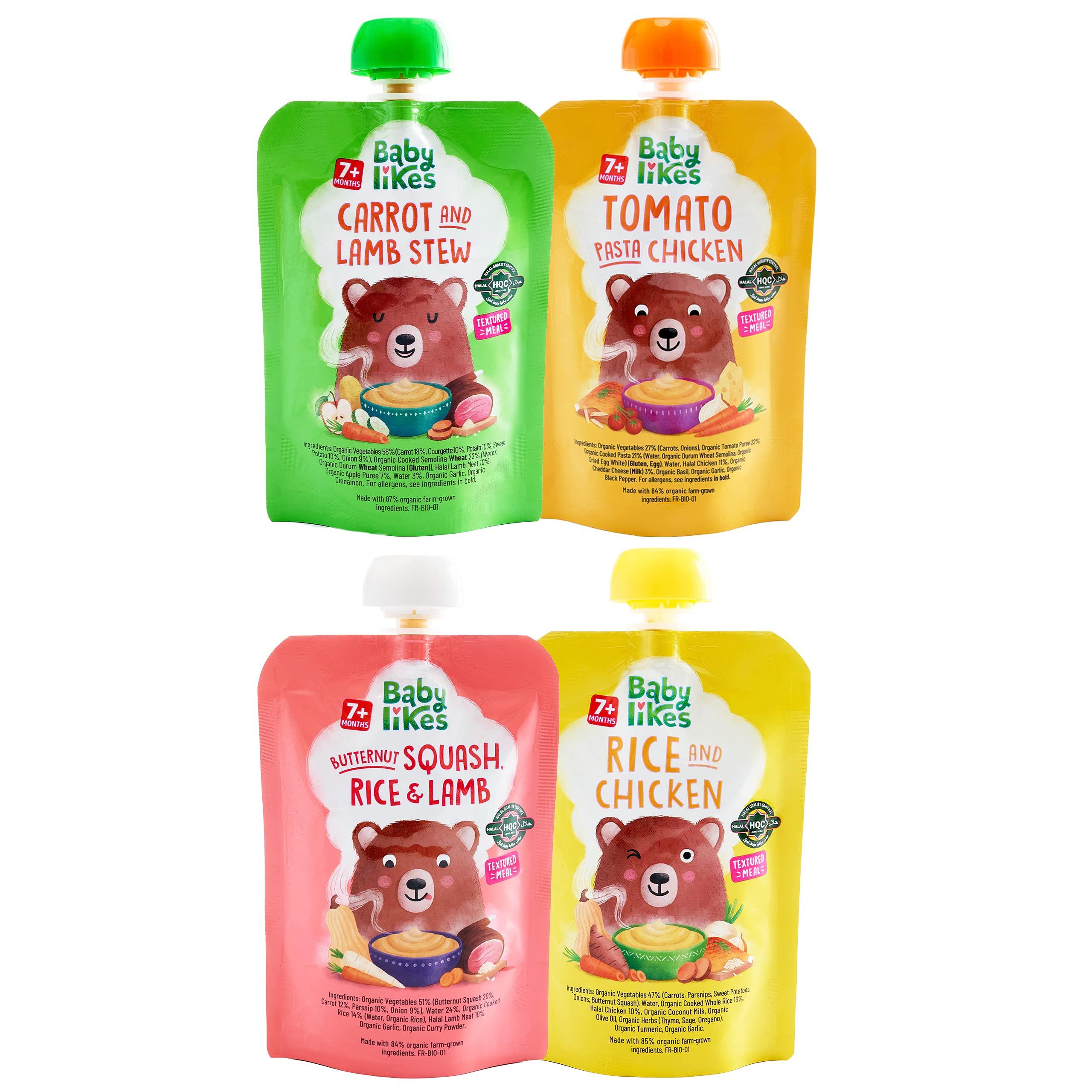 Baby Likes Baby Likes Halal Organic Baby Meals Mixed Combo Pack from 7 months 4 x 130g