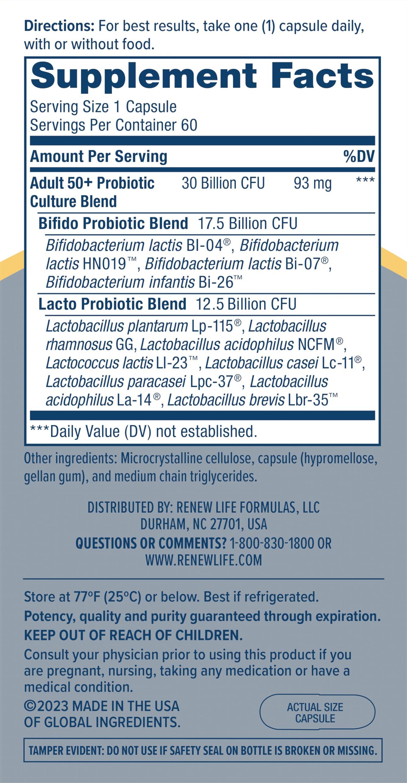 Renew Life Ultimate Flora Senior Formula 30 Billion 60 VegiCaps
