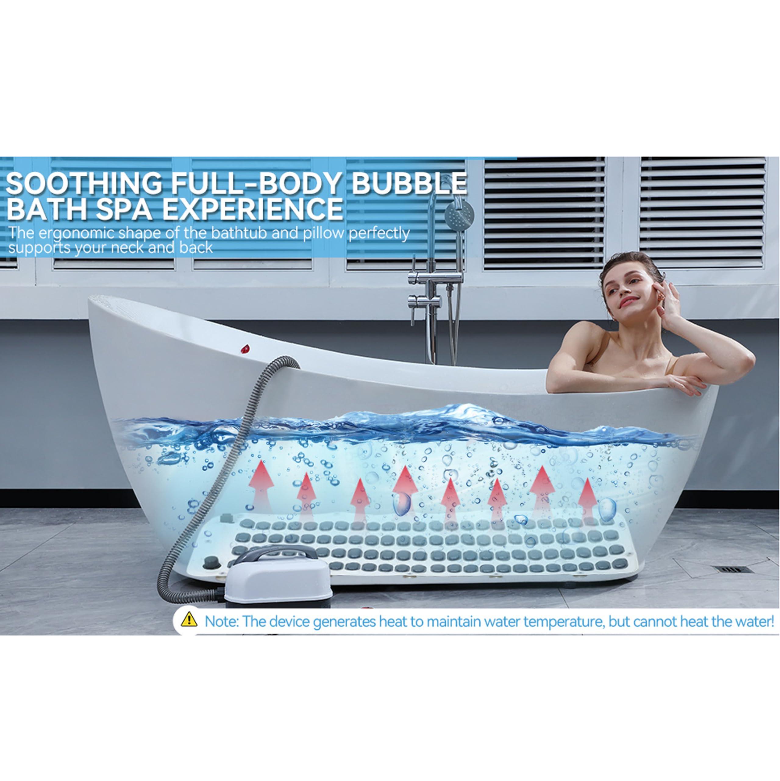 GplHAIN Bath Spa Massage Mat W/Inflatable Pillow & Remote, Full Body Massage Spa Machine - Body Bubble Bath Machine, Home Large Size Mat(32.5 * 19.5 * 29cm)