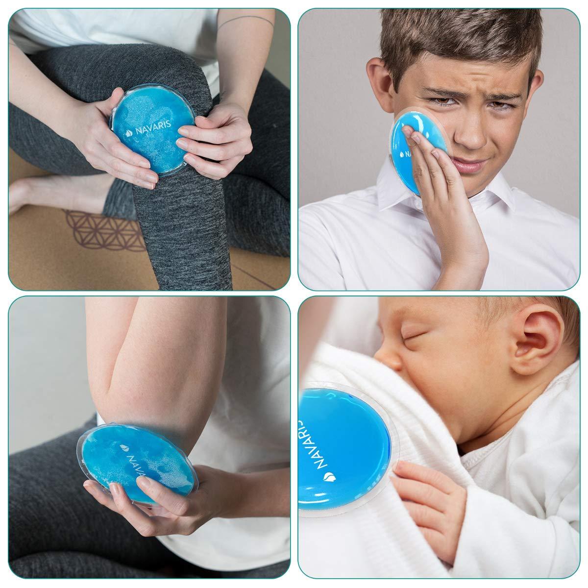 Navaris Navaris Round Gel Ice Pack Set - Set of 10 Small Reusable Gel Ice Packs for Hot/Cold Use