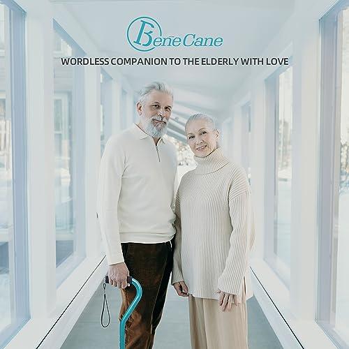 BeneCane BeneCane Walking Cane for Men & Women Adjustable Cane with Offset Soft Cushioned Handle -Portable Lightweight Sturdy Mobility Walker Aid for Elderly, Seniors Collapsible Cane