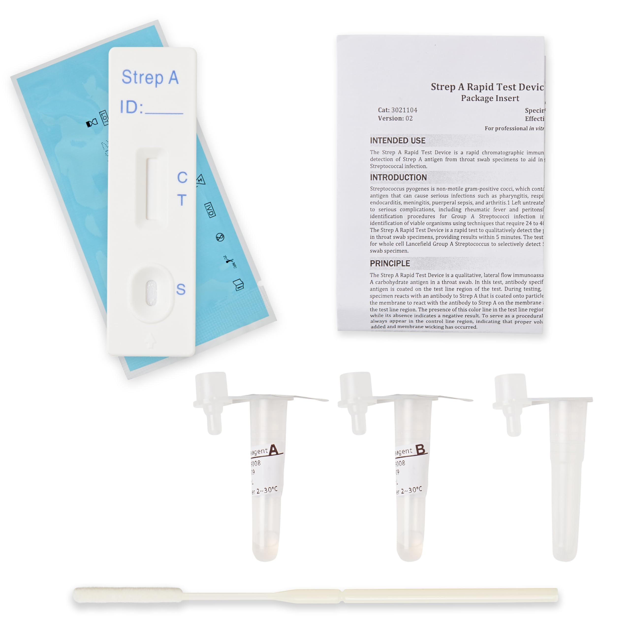 Viva Test Strep A Viva Test Kit  Professional Strep Throat Test Kit  Rapid One-Step Test Strep A  Complete Throat Swab Cassette Test Kit  Fast and Accurate  Easy to Use (2 Pack)