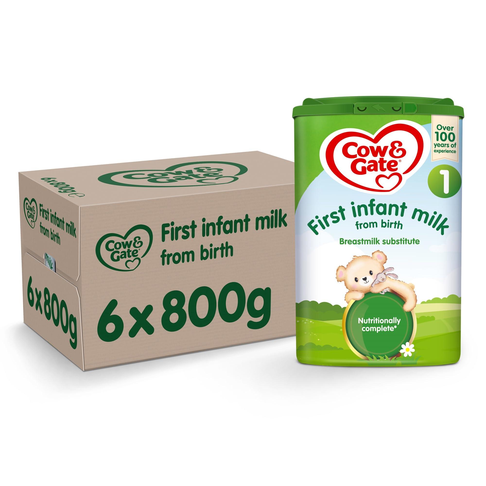 Cow & Gate Cow & Gate 1 First Infant Baby Milk Powder Formula, from Birth, 800g (Pack of 6)