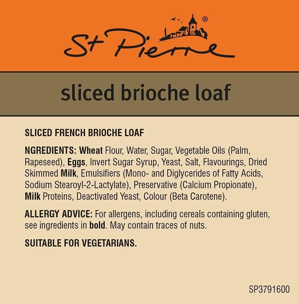 Serendib St Pierre Sliced Brioche Loaf | 500g Each | Rich, soft and tasty pre-sliced brioche loaf | Suitable for vegetarians (7 Pack)