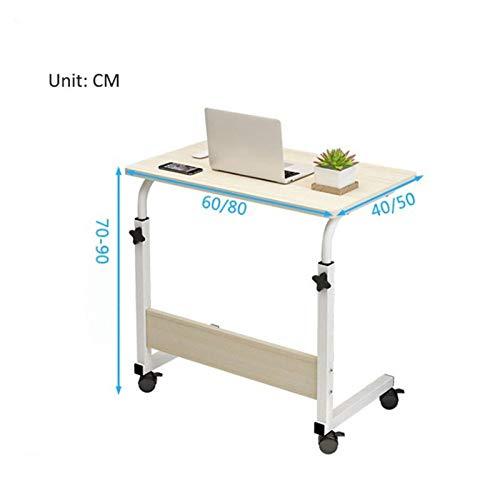 FreshCart Basics Adjustable Overbed Table Rolling Laptop Desk with Wheels Tilting Bedside Tray for Sofa Portable Rolling Laptop Stand for Bed