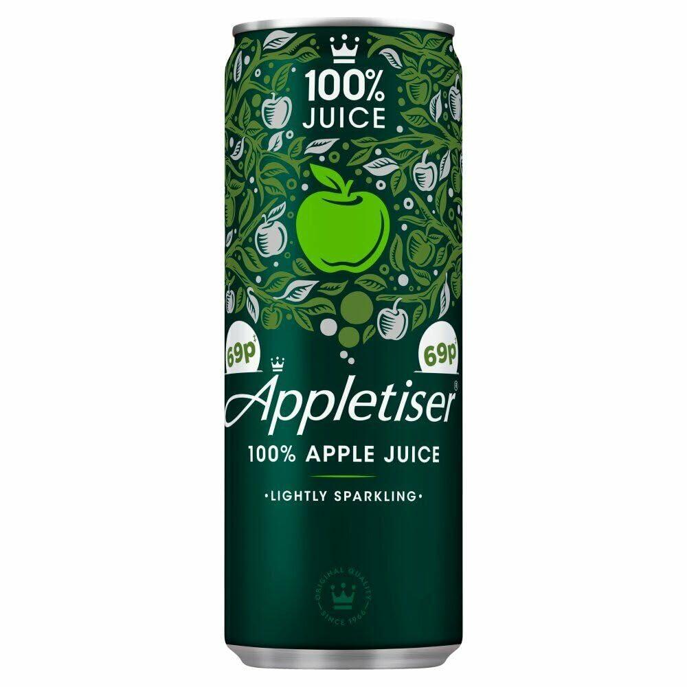 AHG Investment 24 x Appletiser Cans 250ml 100% Apple Juice Lightly Sparkling