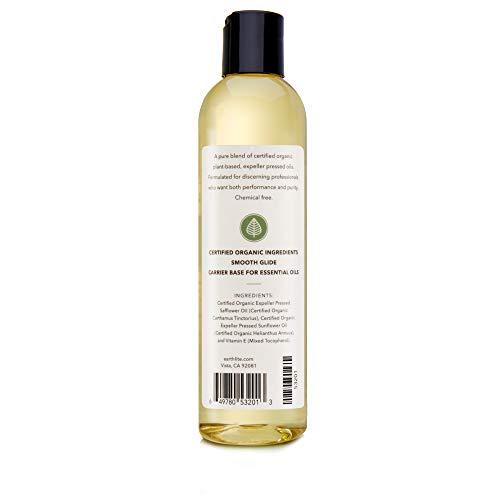 Earthlite EARTHLITE Pure Organic Massage Oil  NEW 2019 - Chemical Free, 100% Certified Organic, Finest Quality for Therapists & Clients, Unscented