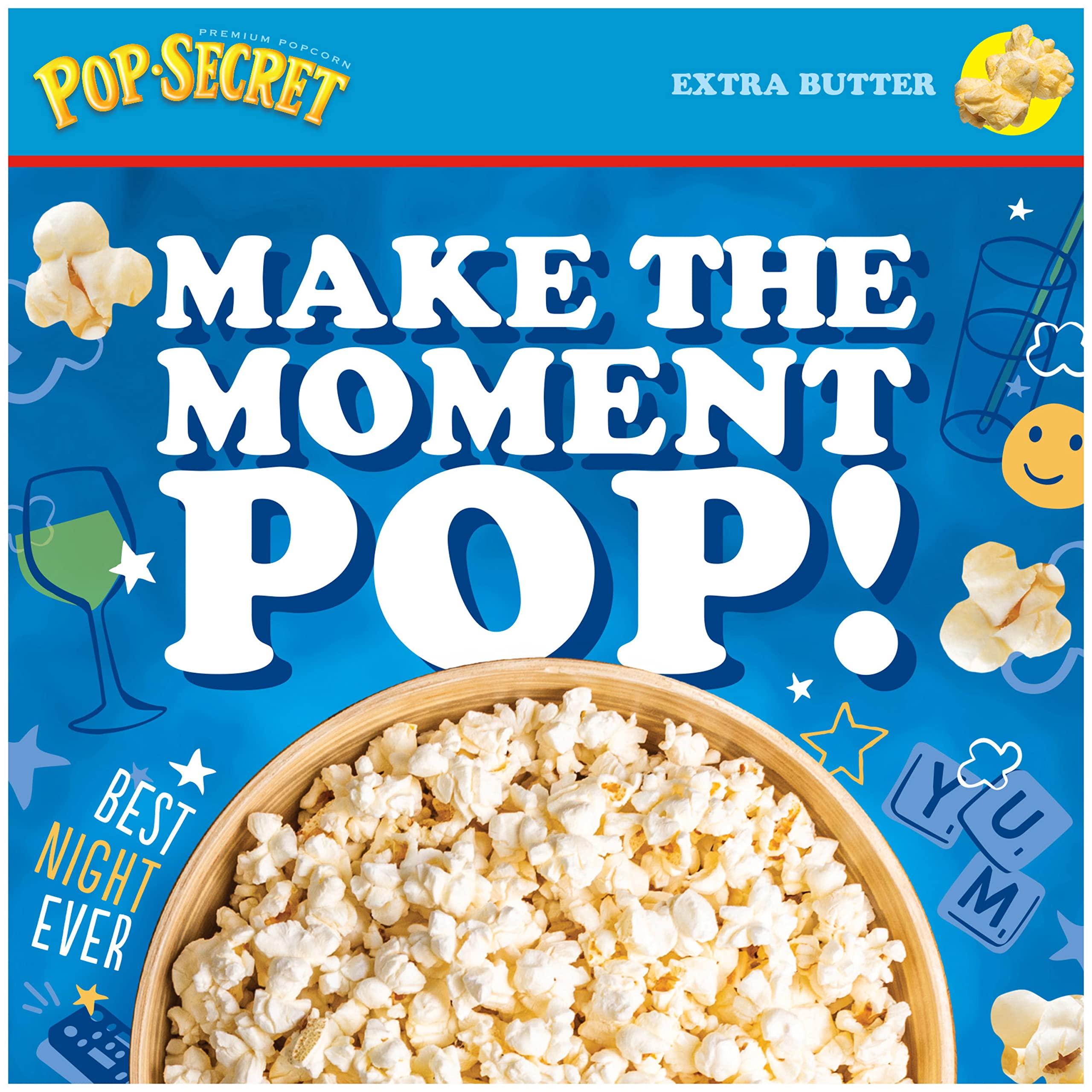 Pop Secret Microwave Popcorn, Extra Butter, 3.5oz Bags, 6/Box, Extra Butter