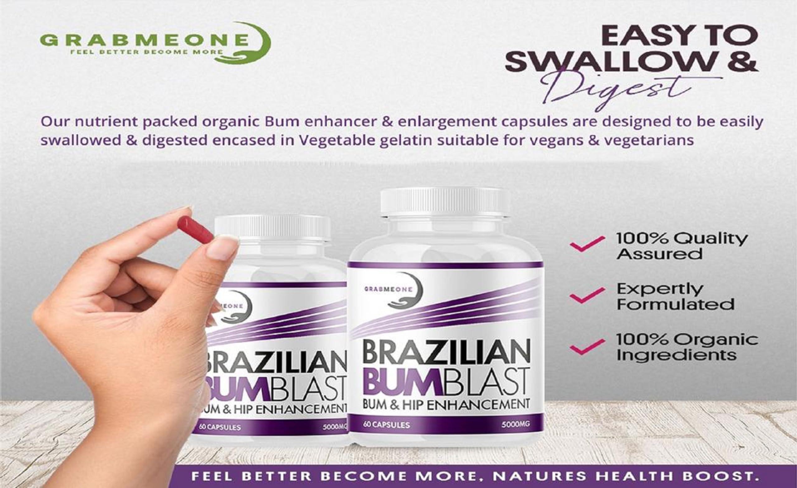 GRABMEONE Bum & Hip Enlargement Supplement - Natural Enhancer Supports Bigger, Toned, and Firm Bum - Bum & Hip Enhancement (60 Capsules)