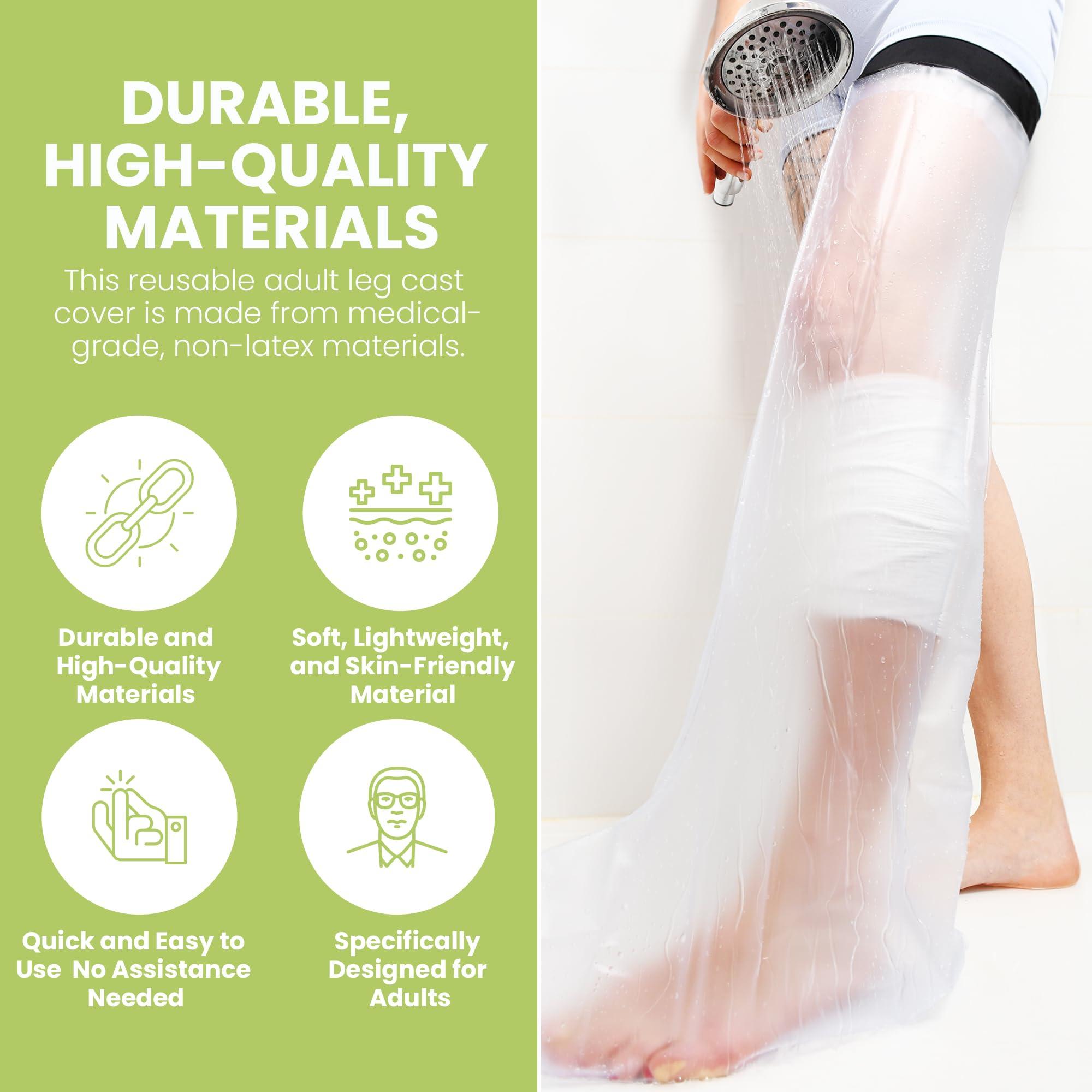 SEALCUFF SEALCUFF Waterproof Plaster Cast Cover - Reusable Adult Waterproof Leg Cover for Shower Arm, Leg and Foot | Waterproof Arm Cast Protector | Full Leg Cast Cover for Shower