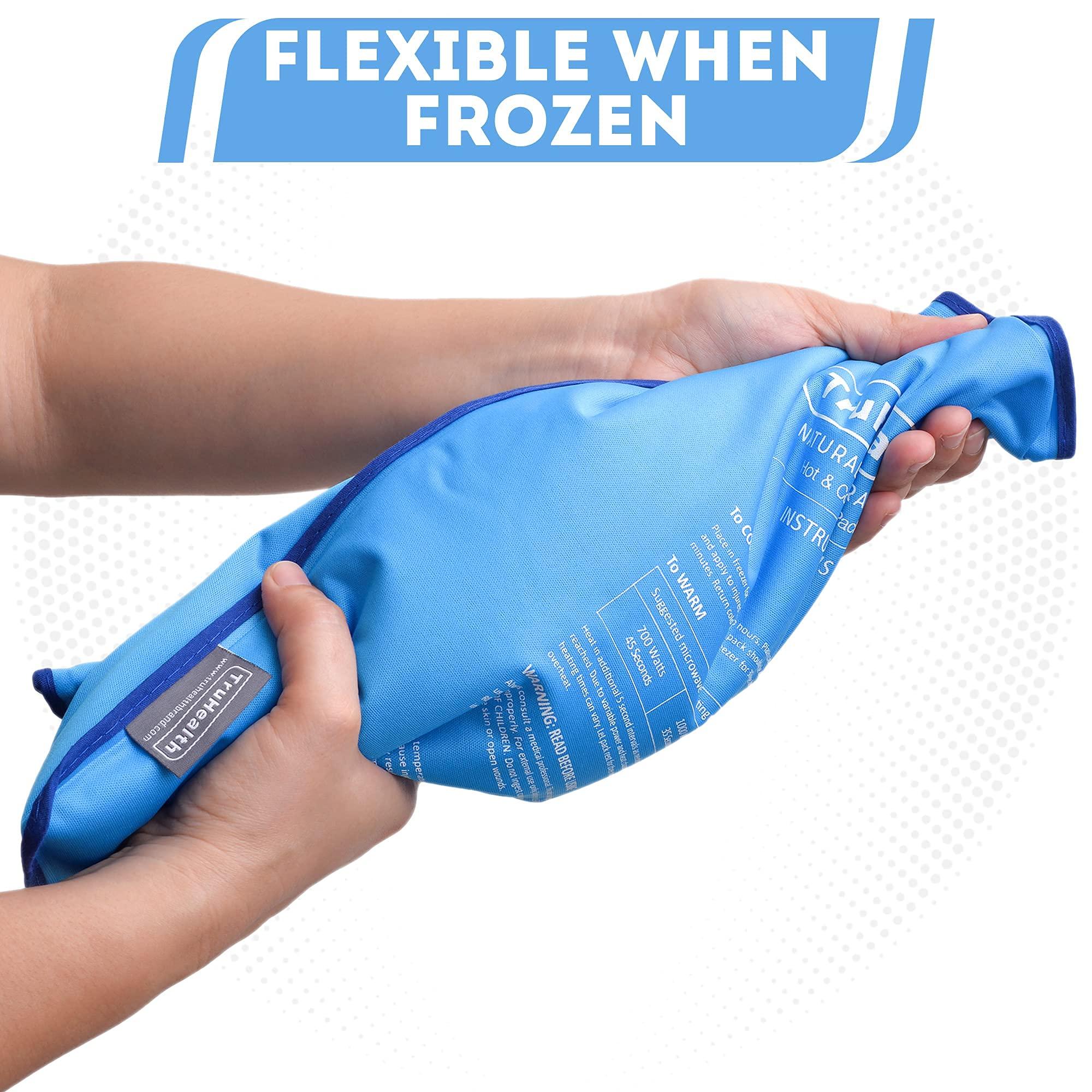 TruHealth Extra Large Ice Packs for Injuries Reusable Gel | 2-Pack | Flexible Gel Cold Pack Pads & Therapy Compress | Ice Pack for Injuries | Freezable & Microwavable Large Ice Packs for Back, Neck, Shoulders-Extra Large-2 Count (Pack of 1)