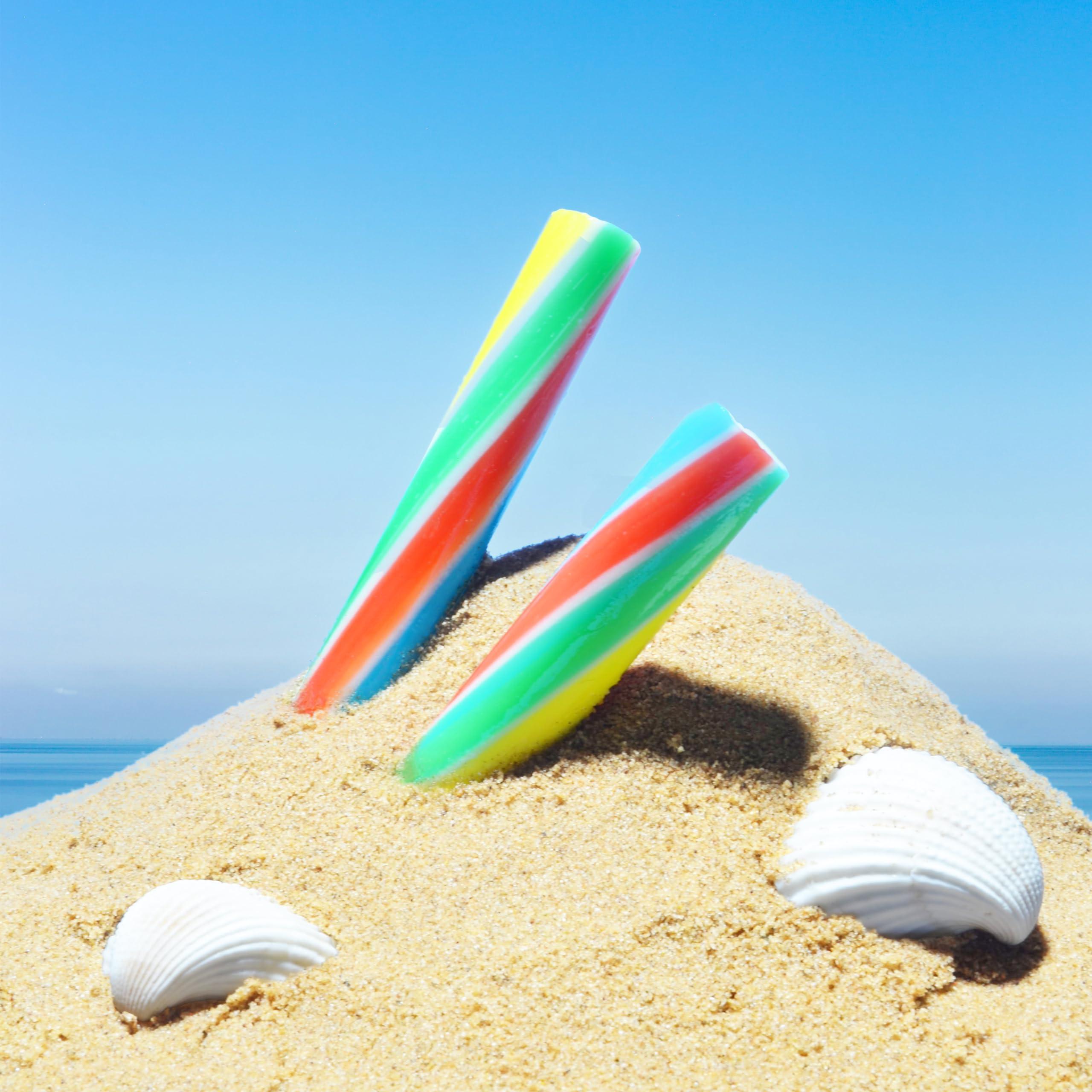 Wyeland Confectionery Traditional Handmade Rock Candy Sticks/Stick of Rock - Blackpool Rock and Seaside Rock sweets- Rainbow Fruit Flavour, 5 Sticks