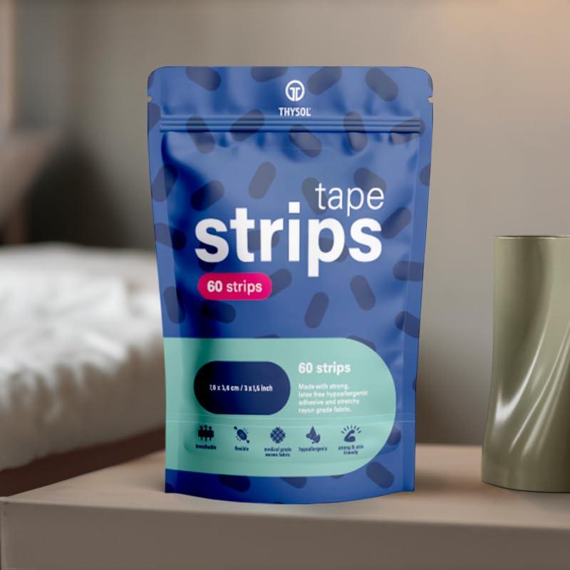 CureTape Strong Hold Tape Strips | Hypoallergenic Breathable Tape | Comfortable Micropore Tape Strips | 60pcs Bulk Pack