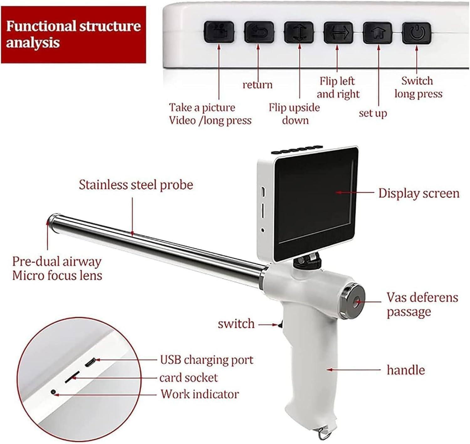 GTANND GTANND Visual Cow Artificial Insemination Gun Kit,Cow Veterinary Breeding Kit,Visual Endoscope Breeding Kit,With Camera Rotatable Screen For Farm/Ranch