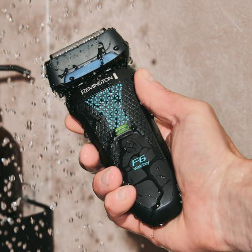 Remington Remington F6 Aqua Men\'s Electric Shaver (Cordless, Wet & Dry, 100% Waterproof, Foil Shaver, Pop-up Detail Trimmer, USB Charging, 60-Minute Usage, 90-Minute Charge with 5-Min Quick Charge) F6000