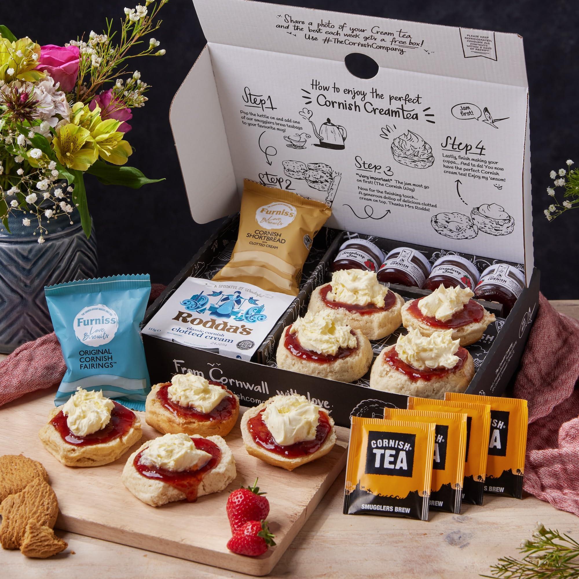 The Cornish Company The Cornish Company Afternoon Tea Hamper  Deluxe Tea Set Hamper Gifts for Women Includes Fresh Scones, Biscuits  Birthdays, Anniversaries & Special Occasions