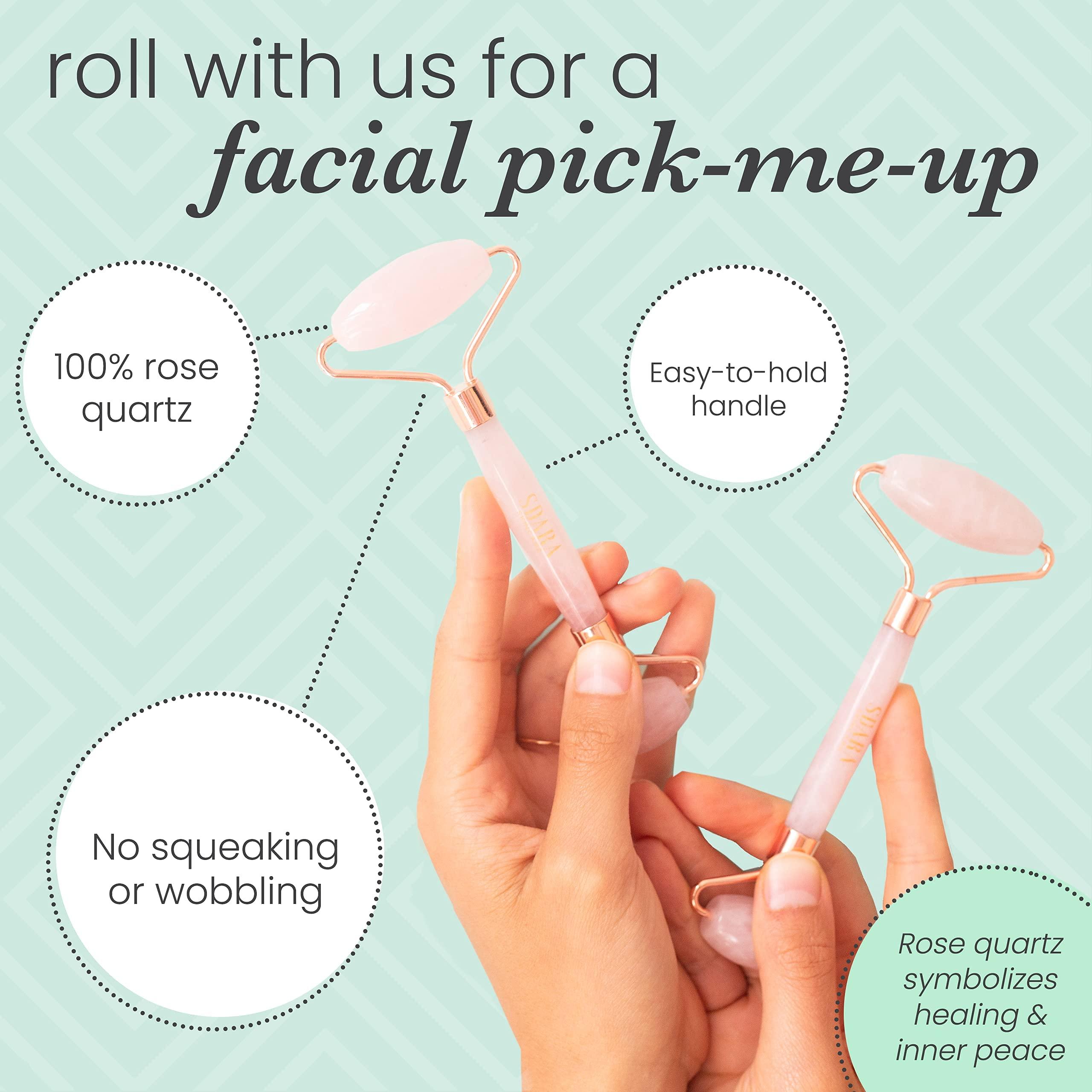 Sdara Skincare Sdara Skincare Face Roller - Rose Quartz Relaxing Massager - Facial Tool Alternative to Jade Roller