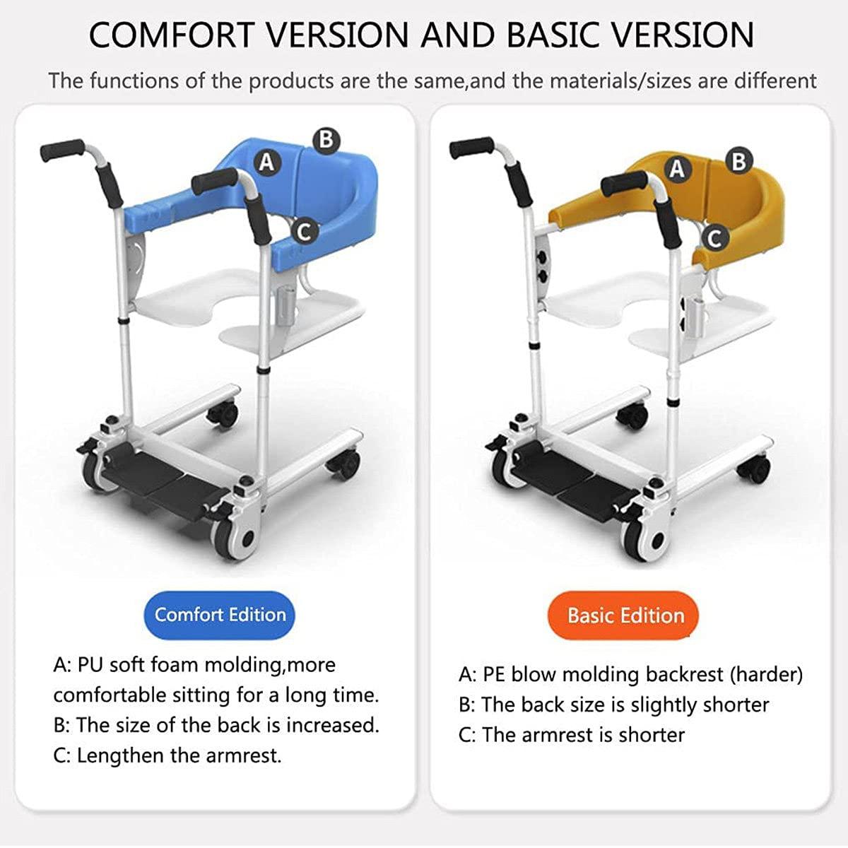 Taifuan Patient Lift and Transfer Chair, Bathroom Wheelchairs,Patient Transfer Chair,Seated Patient Lift,360 Degree Universal Wheel,Home Shifter for Nursing Paralyzed Elderly,Disabled People Manual Wheelchair