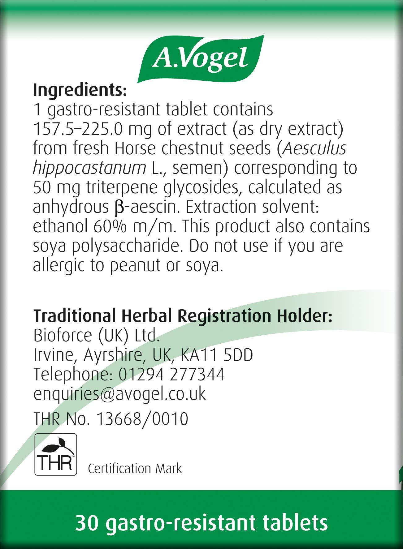 A.Vogel A.Vogel Venaforce Horse Chestnut Tablets | Relieve Symptoms of Varicose Veins, Tired Aching Legs, Leg Cramps & Swollen Ankles | 30 Tablets