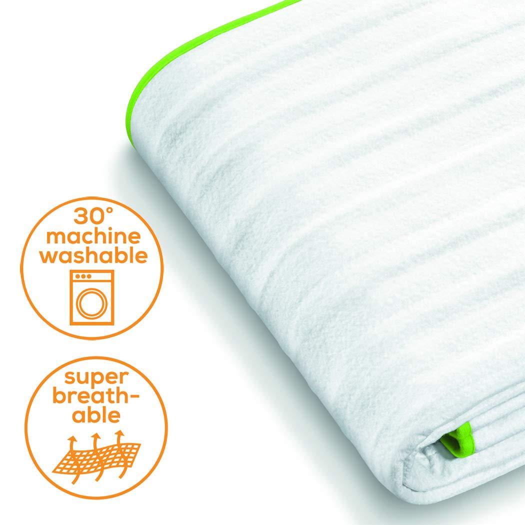 Beurer Beurer TS15 Ecologic+ Heated Underblanket | Double electric blanket with elastic straps for a non-slip fit it to your mattress | Easy-to-use | Machine washable | Soft and breathable | Size 152x122cm