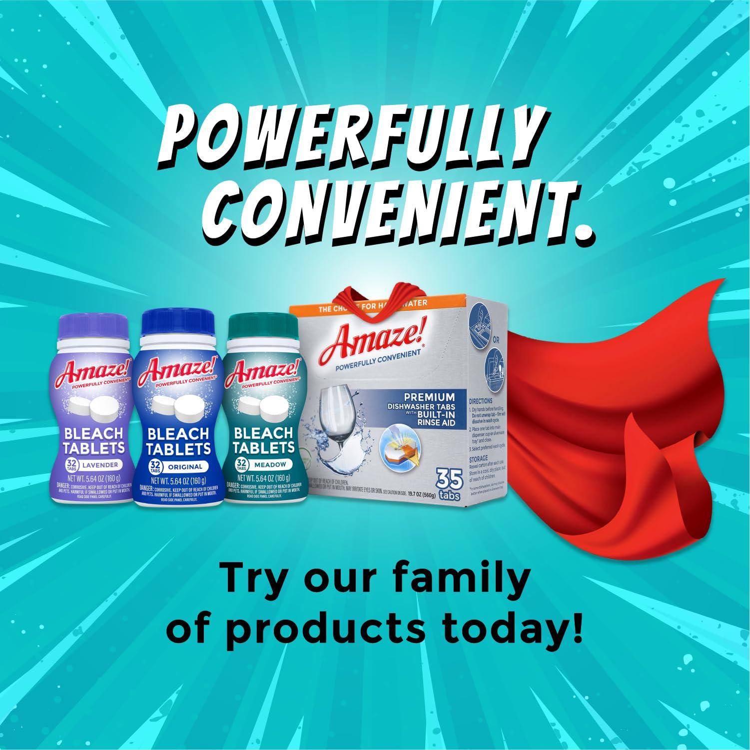 AMAZE AMAZE Bleach Tablets Ultra Concentrated Bleach Tablets for Laundry and Home Cleaning. (32 Count Original)